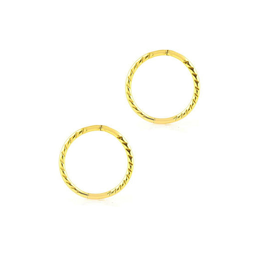 GOLD PLATED 925 SILVER DIAMOND CUT TWIST SLEEPERS